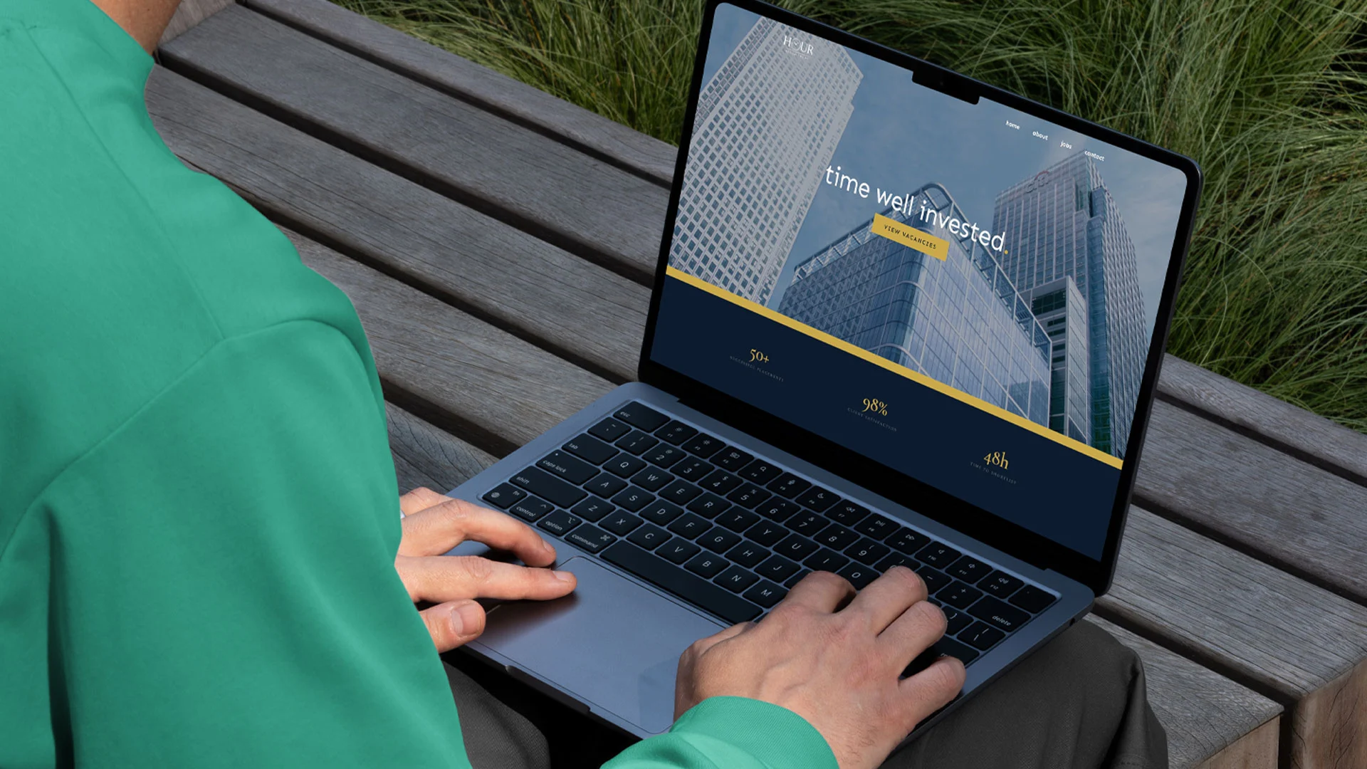 Hour Recruitment about page showing founder Nadia Simoes