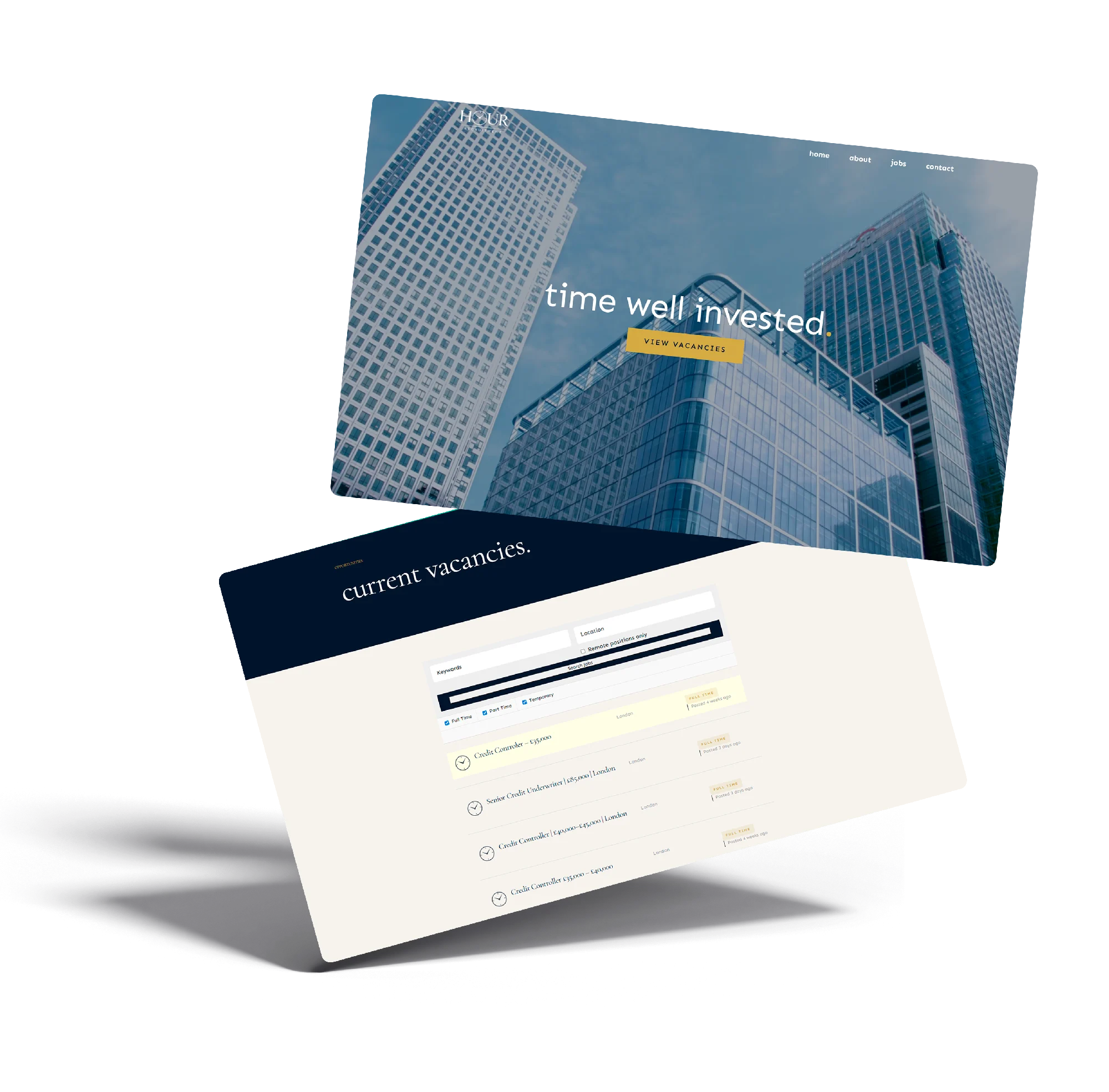 Hour Recruitment contact page with candidate and employer form
