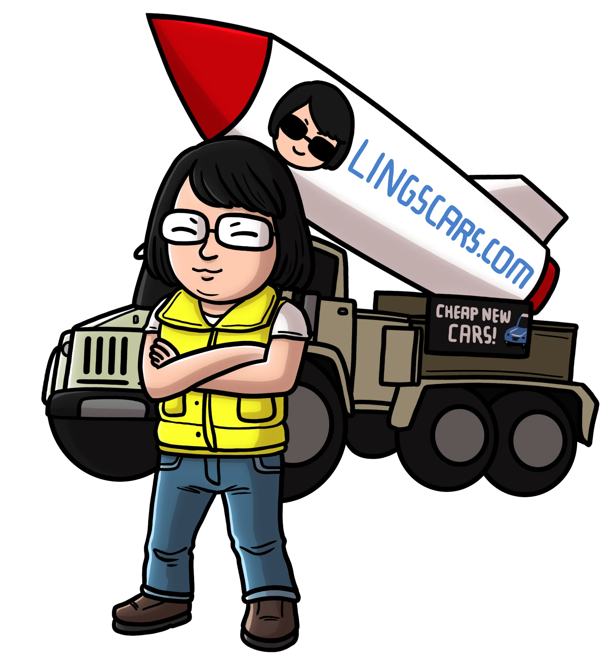 LingsCars mascot illustration by Trendjackers